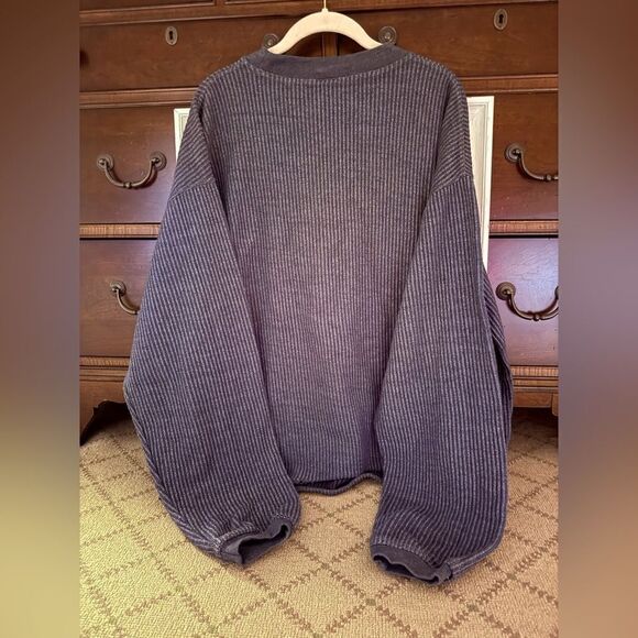 MV Sport wide waled distressed gray corduroy long sleeve pullover Aruba NWOT L - Picture 3 of 10